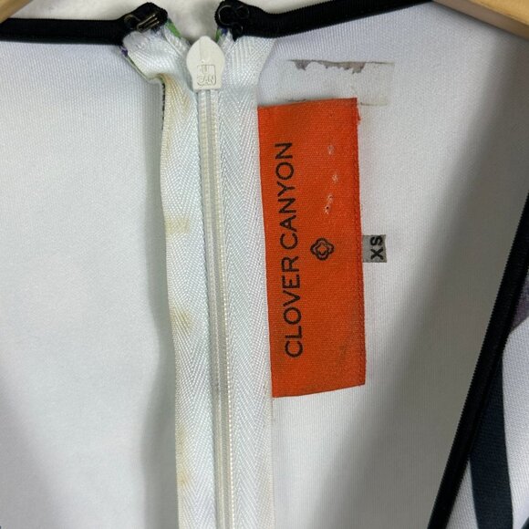 Clover Canyon Bohemian Neoprene Sheath Dress Size XS Floral Stretch USA Made - Picture 8 of 12